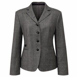 Faconnable Wool Cashmere Plaid Blazer Purple Velvet Trim Women’s 38B (10–12)